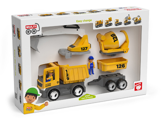 MultiGO Build set - figurky Igráčků stavbařů s auty, poškozený obal