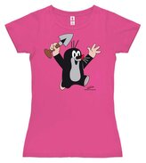 Dámské tričko Krteček: Juhu (S) růžová bavlna