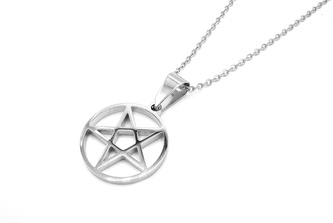 Steel Jewelry Náhrdelník PENTAGRAM Chirurgická ocel NH150130