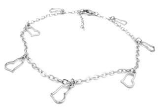 Steel Jewelry Náramek Řetízek na nohu (Kotník) SRDCE Chirurgická ocel NK180447