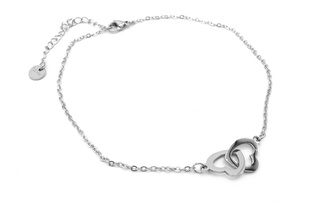 Steel Jewelry Náramek na nohu (kotník) srdce z chirurgické oceli NK220183