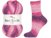 Pletací příze Best Socks samovzorovací / ponožkovka 100 g - 1 ks - 25 (7406) růžovofialová