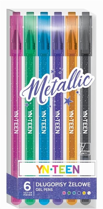 Długopis żelowy 6 kolorów Metallic YN TEEN