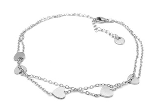 Steel Jewelry Náramek Řetízek na nohu (Kotník) SRDCE Chirurgická ocel NK150309