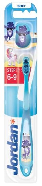 Jordan Step by Step dětský zubní kartáček, ve věku 6-9 let, 1 ks