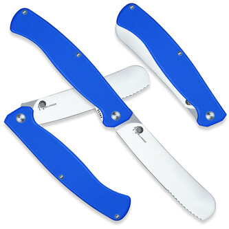 Zavírací snídaňový nůž Dellinger Pocket Patlan 11 cm - modrý-stříbrný