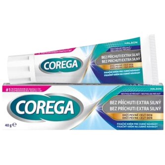 Corega bez příchuti extra silný fixační krém na zubní náhrady 40 g