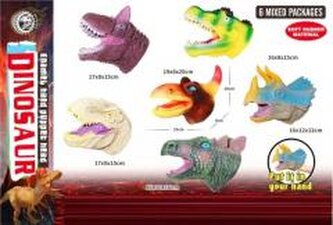 Pacynka głowa dinozaura z miękkiej gumy MIX