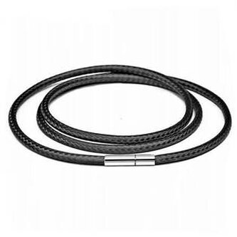 LR1140-015-55 Splétaný náhrdelník, tl. 1,5 mm - černá