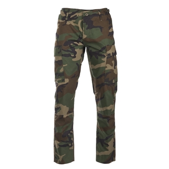 US kalhoty Mil-Tec BDU Slim Fit - woodland, S