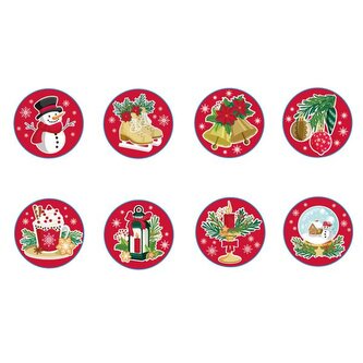 NÁLEPKY VÁNOČNÍ 200KS KULATÉ 2,5CM