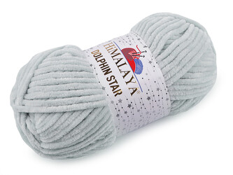 Pletací žinylková příze s lurexovým vláknem Dolphin Star 100 g - 1 ks - 8 (92125) šedá světlá