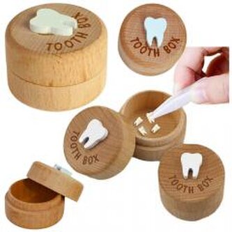 Pudełko na zęby mleczne drewniane