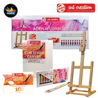 Zestaw sztaluga, farby, podobrazie Acrylic combi set 9011713M, Art.Creation Talens
