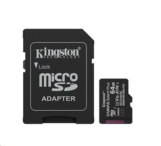 Kingston paměťová karta 64GB Canvas Select Plus Gen 3 microSDXC 150R A1 C10 Card + ADP