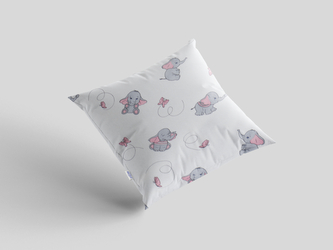 Krepový povlak na polštář 40x40 cm s dětským motivem slůně šedé