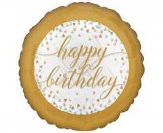 Balon foliowy Happy Birthday Pastel Confetti 46cm