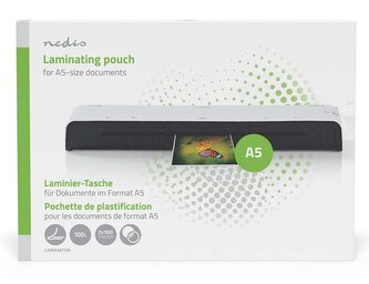 NEDIS laminovací fólie/ formát A5/ 100 mic/ rozměr 216 x 154 mm/ transparentní/ 100 pack