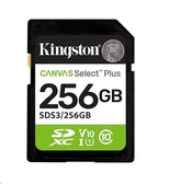 Kingston paměťová karta 256GB Canvas Select Plus Gen 3 SDXC 150R U1 UHS-I C10 V10
