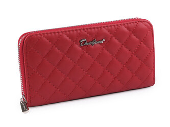 Dámská peněženka / dokladovka prošívaná 10x19 cm - 1 ks - 2 červená