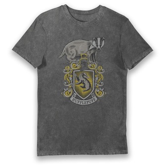Bioworld Tričko pánské, Hufflepuff/Mrzimor šedé, Harry Potter Velikost: L