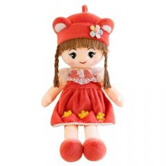 Lalka szmacianka pluszowa czerwona 45cm