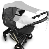 Mušelínová sluneční stříška na kočárek NATURE - šedá