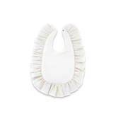 Nepromokavý mušelínový bryndáček s volánkem Nature - smetanový