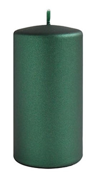 Świeca OPAL MET MAT Walec mały parafinowa 7x10cm zielona