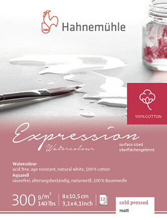 Akvarelový blok HHM Expression 8x10,5cm 300g CP 100% bavlna
