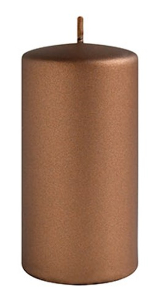 Świeca OPAL MET MAT Walec średni parafinowa 7x14cm brązowa