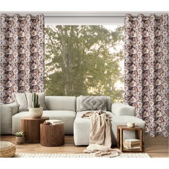 Zatemňovací vzorovaný závěs s kroužky COLETTE béžová 140x250 cm (cena za 1 kus) MyBestHome