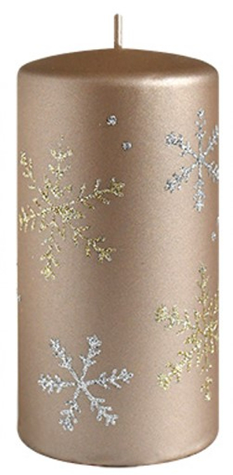 Świeca FROST walec średni 7xh14cm parafinowa brązowa
