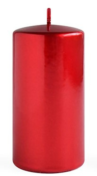 Świeca OPAL MET POŁYSK Walec duży 7xh17,5cm parafinowa czerwona