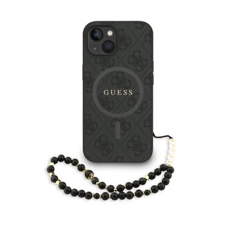 Guess PU Leather 4G Colored Ring Strap MagSafe Zadní Kryt pro iPhone 15 Black Guess PU Leather 4G Colored Ring Strap MagSafe Zadní Kryt pro iPhone 15 Black