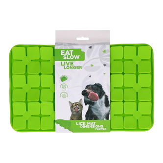 Eat Slow Live Longer lízací zpomalovací podložka Flower zelená