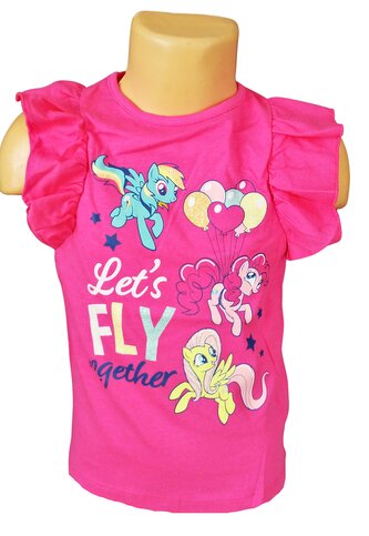 Dívčí tričko MY LITTLE PONY krátký rukáv volánový, růžová, velikost: 104