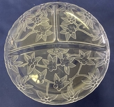 podnos d28cm KRYSTAL, dělený, brus, transp.plast