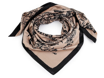 Saténový šátek 90x90 cm - 1 ks - 1 béžová