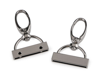 Karabina s koncovkou na popruh šíře 30 mm - 10 ks - 2 nikl černý