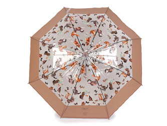 Dámský / dívčí průhledný vystřelovací deštník kočky - 1 ks - 2 béžová