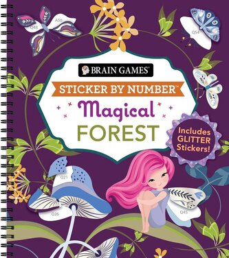 Brain Games - Sticker by Number: Magical Forest (20 Images to Sticker)