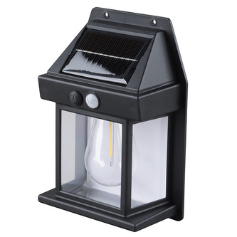 Solight LED solární lucerna nástěnná, teplá bílá, 12x17cm, černá