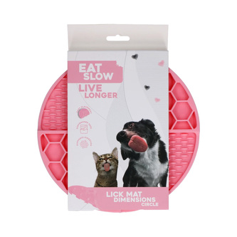 Eat Slow Live Longer lízací zpomalovací podložka Circle růžová