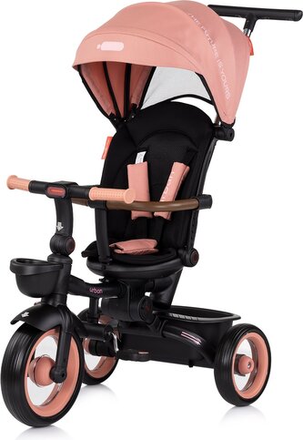 CHIPOLINO Tříkolka se stříškou Urban 2v1 Pink Marshmallow