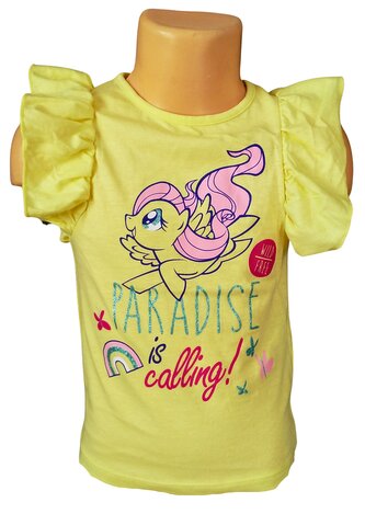 Dívčí tričko MY LITTLE PONY krátký rukáv volánový, žlutá, velikost: 104
