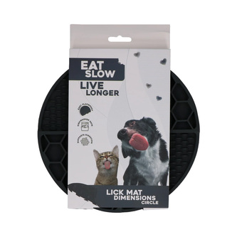 Eat Slow Live Longer lízací zpomalovací podložka Circle šedá
