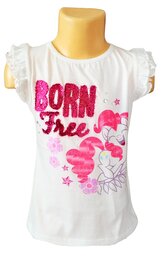Dívčí tričko MY LITTLE PONY born free krátký rukáv s volánky, bílá, velikost: 104
