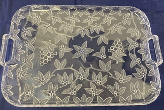 podnos 49x39x4,5cm KRYSTAL, brus, transp.plast