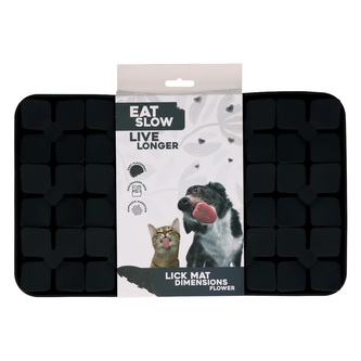 Eat Slow Live Longer lízací zpomalovací podložka Flower šedá